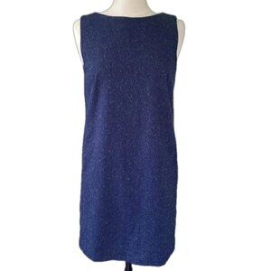 Theory Sleeveless Navy SIZE 8 Sheath Shift Dress Fitted Virgin Wool